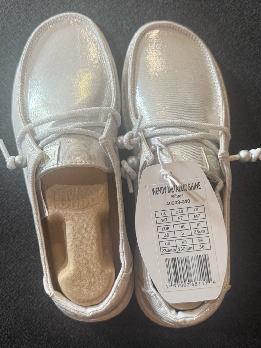 Hey Dude Wendy Metallic Shine - Silver